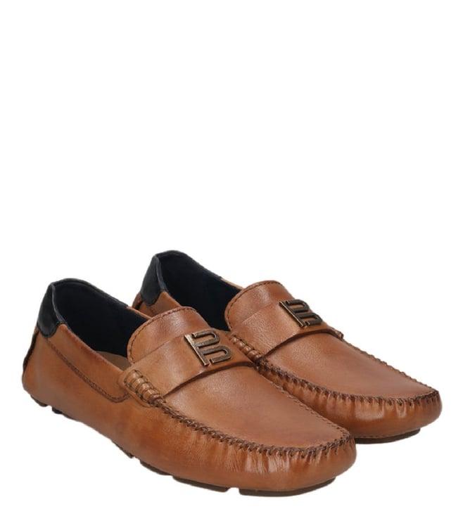 bagatt men's hexa driver cognac logo loafers