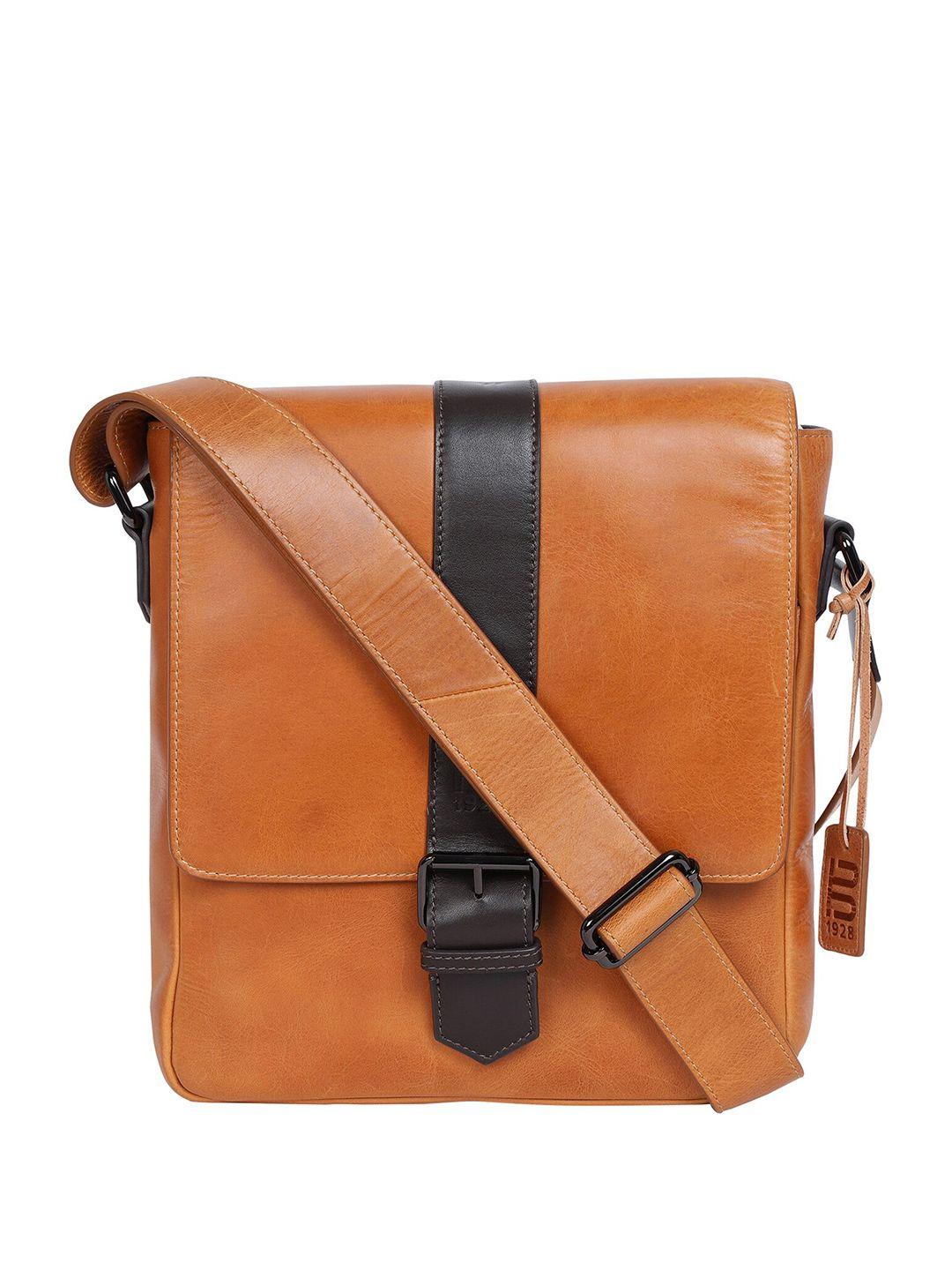 bagatt men leather messenger bag