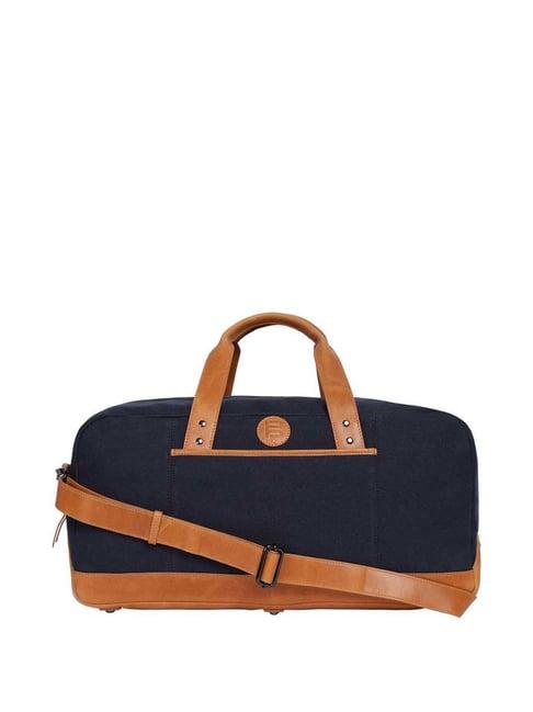 bagatt novara navy & tan medium duffle bag