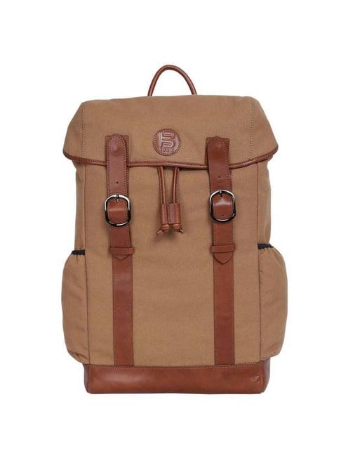 bagatt solofra brown leather medium laptop backpack