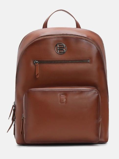 bagatt solofra brown leather solid backpack