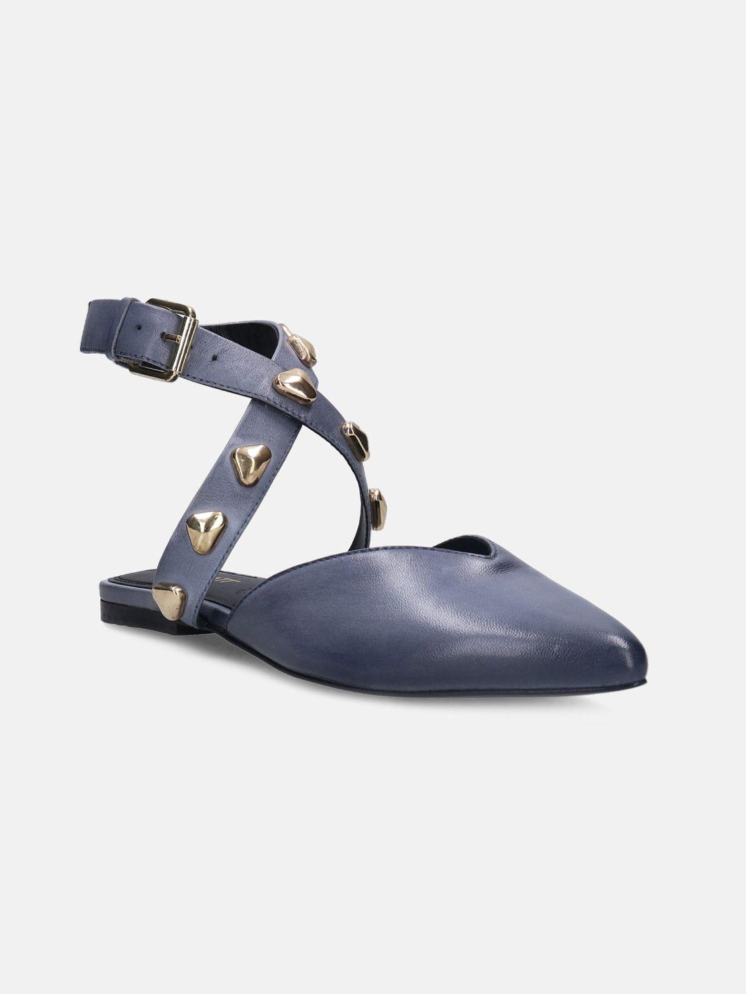 bagatt studded ankle looped leather mules