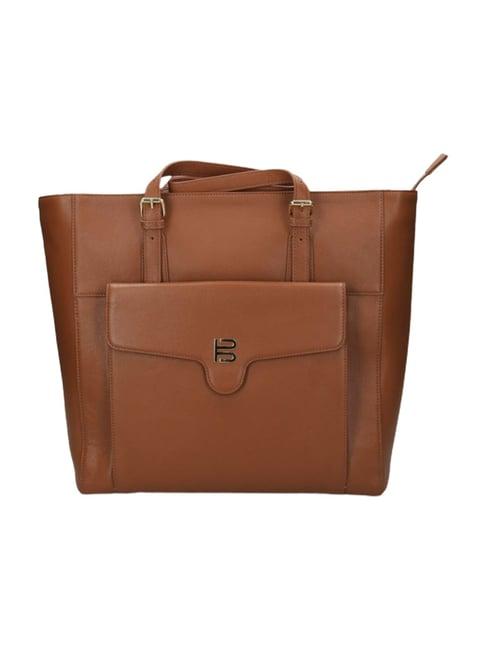 bagatt veneto brown medium leather tote bag