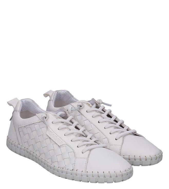 bagatt women's bali woven leather white sneakers