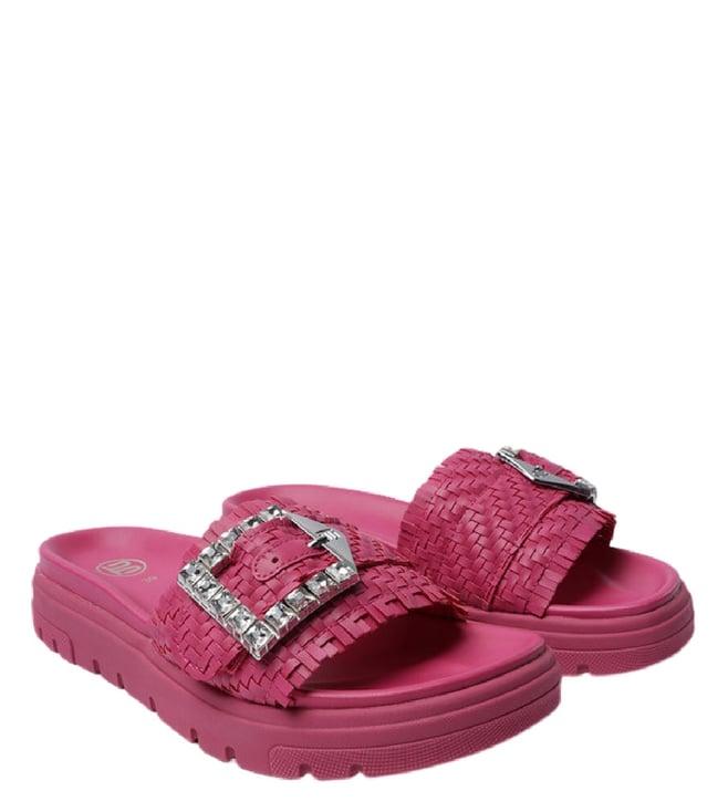 bagatt women's dalia evo pink embellished slide sandals