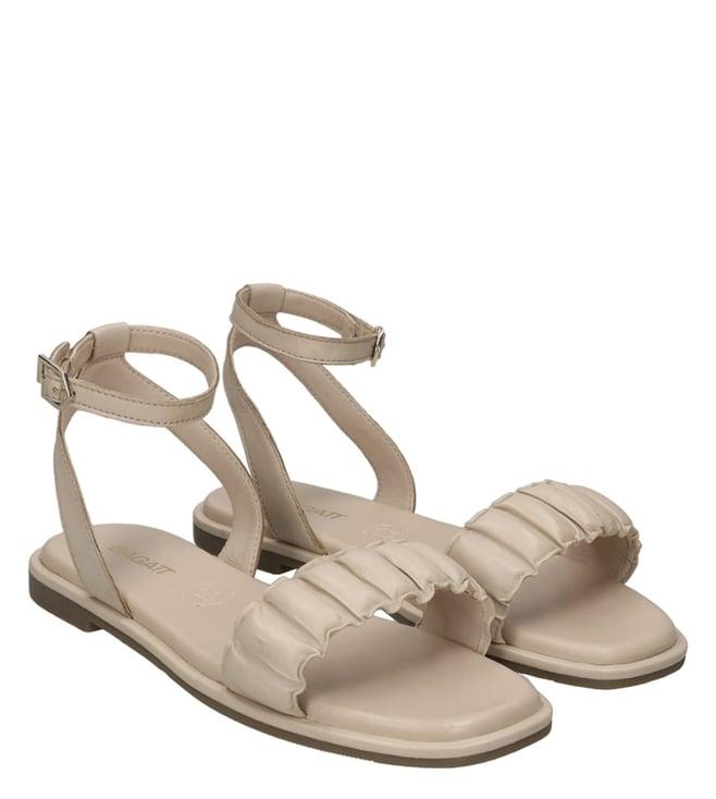 bagatt women's flower beige ankle strap sandals