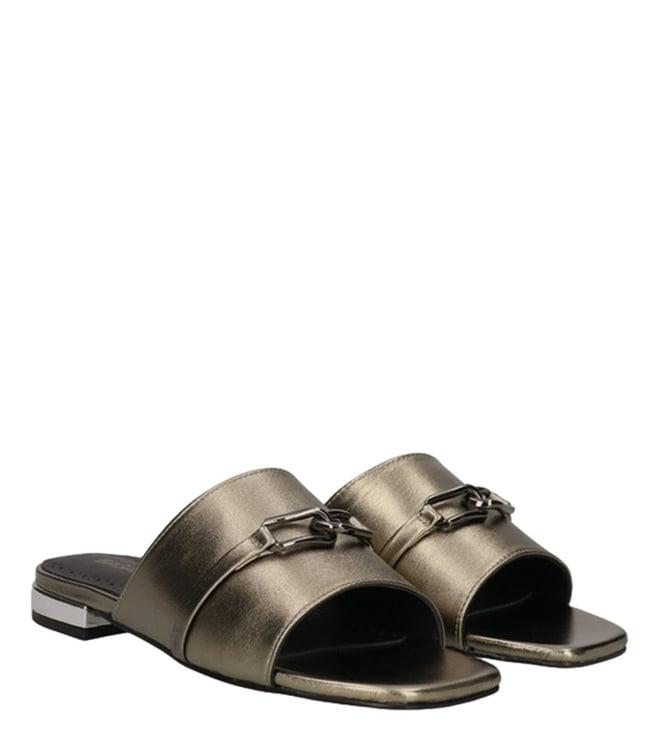 bagatt women's glaze metallics slide sandals