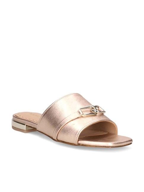 bagatt women's glaze rose gold casual sandals