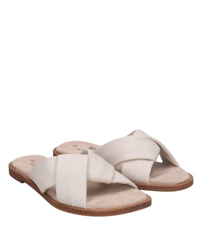 bagatt women's goldy beige cross strap sandals