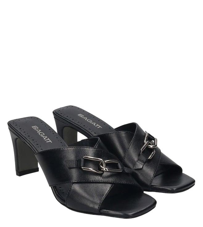 bagatt women's jaya black slide sandals