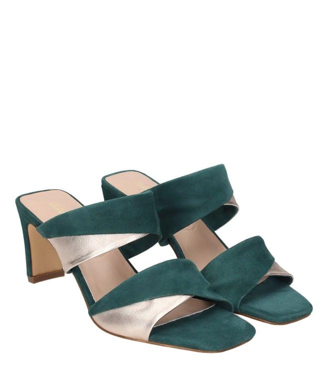 bagatt women's jaya dark green slide sandals