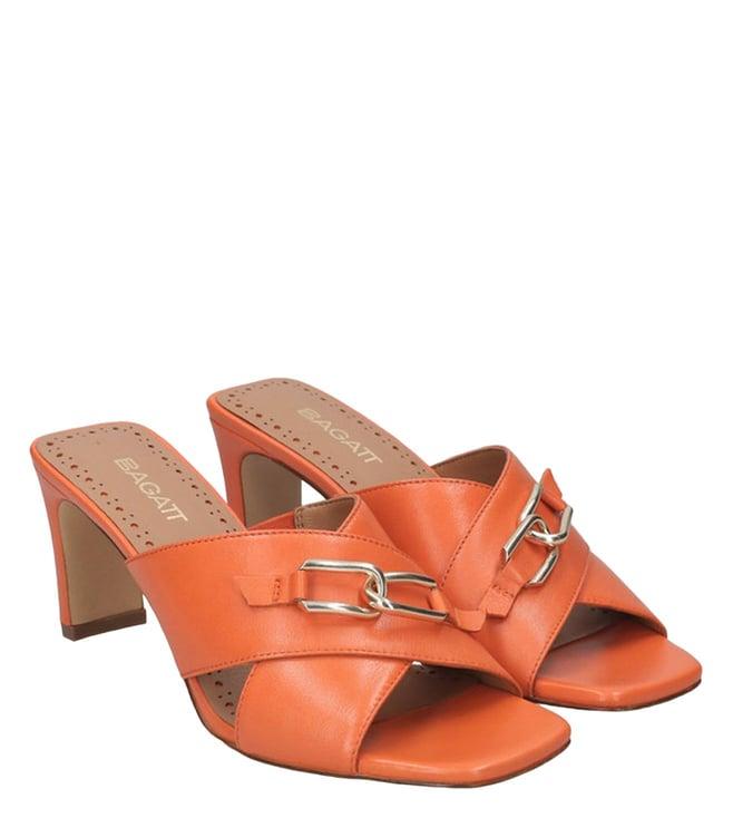 bagatt women's jaya orange slide sandals