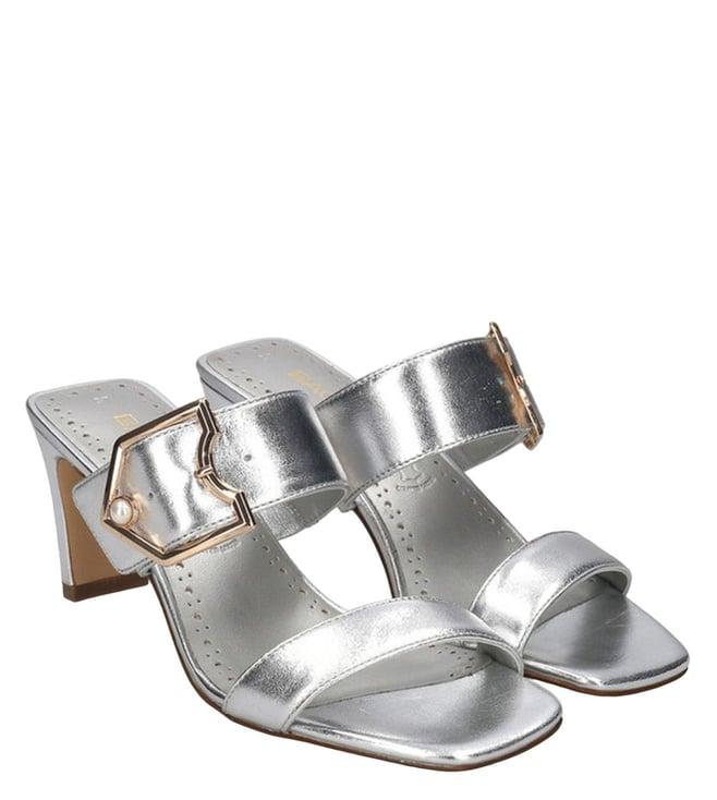 bagatt women's jaya silver slide sandals