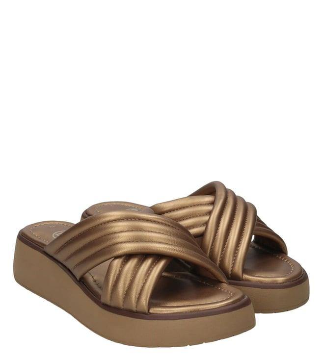 bagatt women's kya metallics cross strap sandals