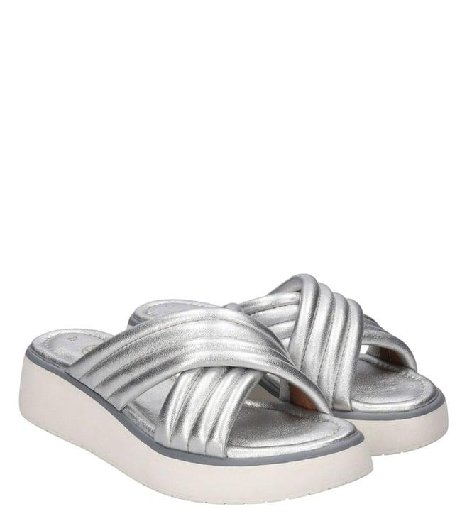 bagatt women's kya silver cross strap sandals