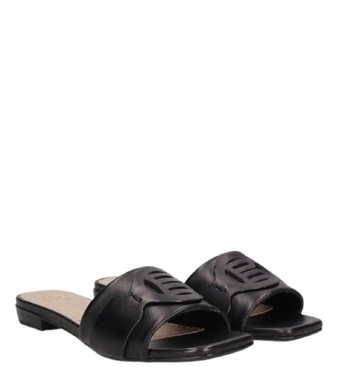 bagatt women's mala black logo slide sandals