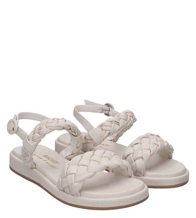 bagatt women's ravenna woven off white woven back strap sandals