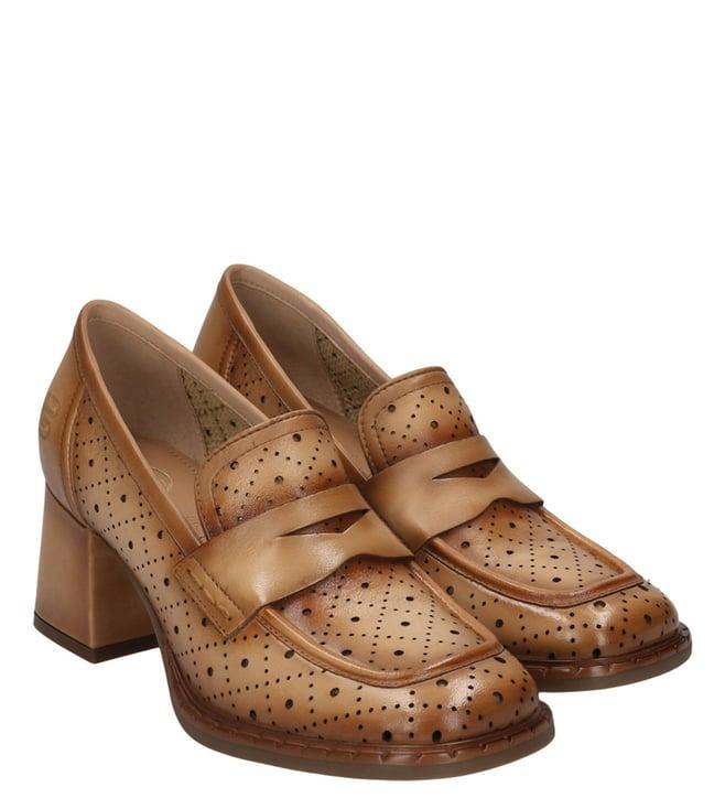 bagatt women's scala light brown perforated loafers