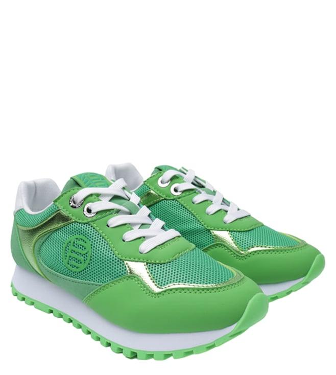 bagatt women's siena green & metallics mid top sneakers