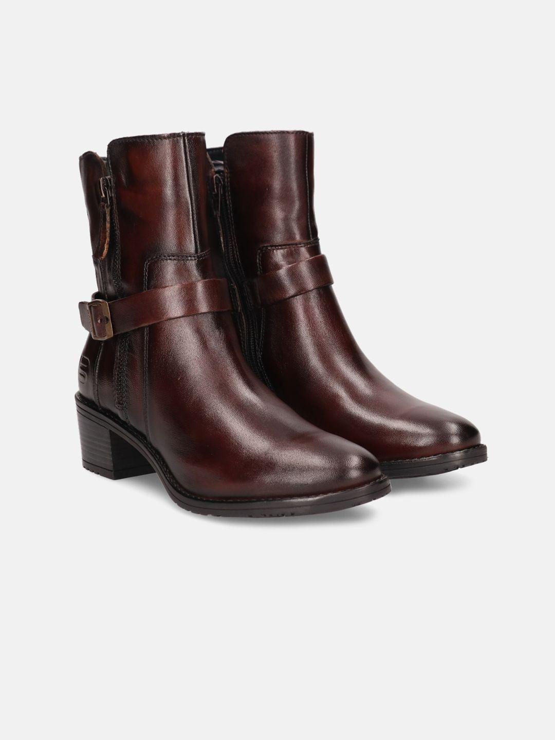 bagatt women ruby leather block-heeled chunky boots