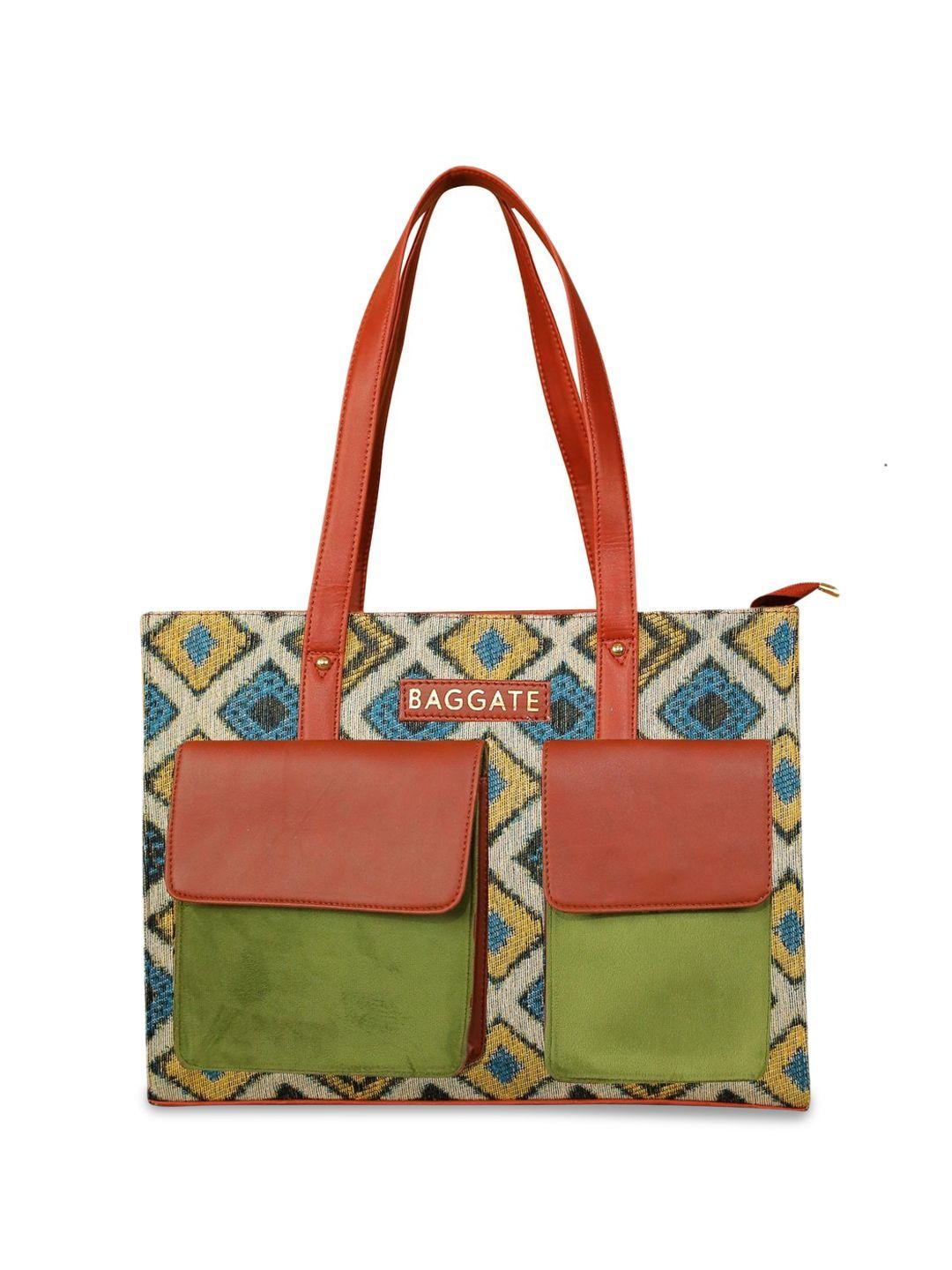 baggate geometric printed shopper tote bag - up to 16 inch laptop