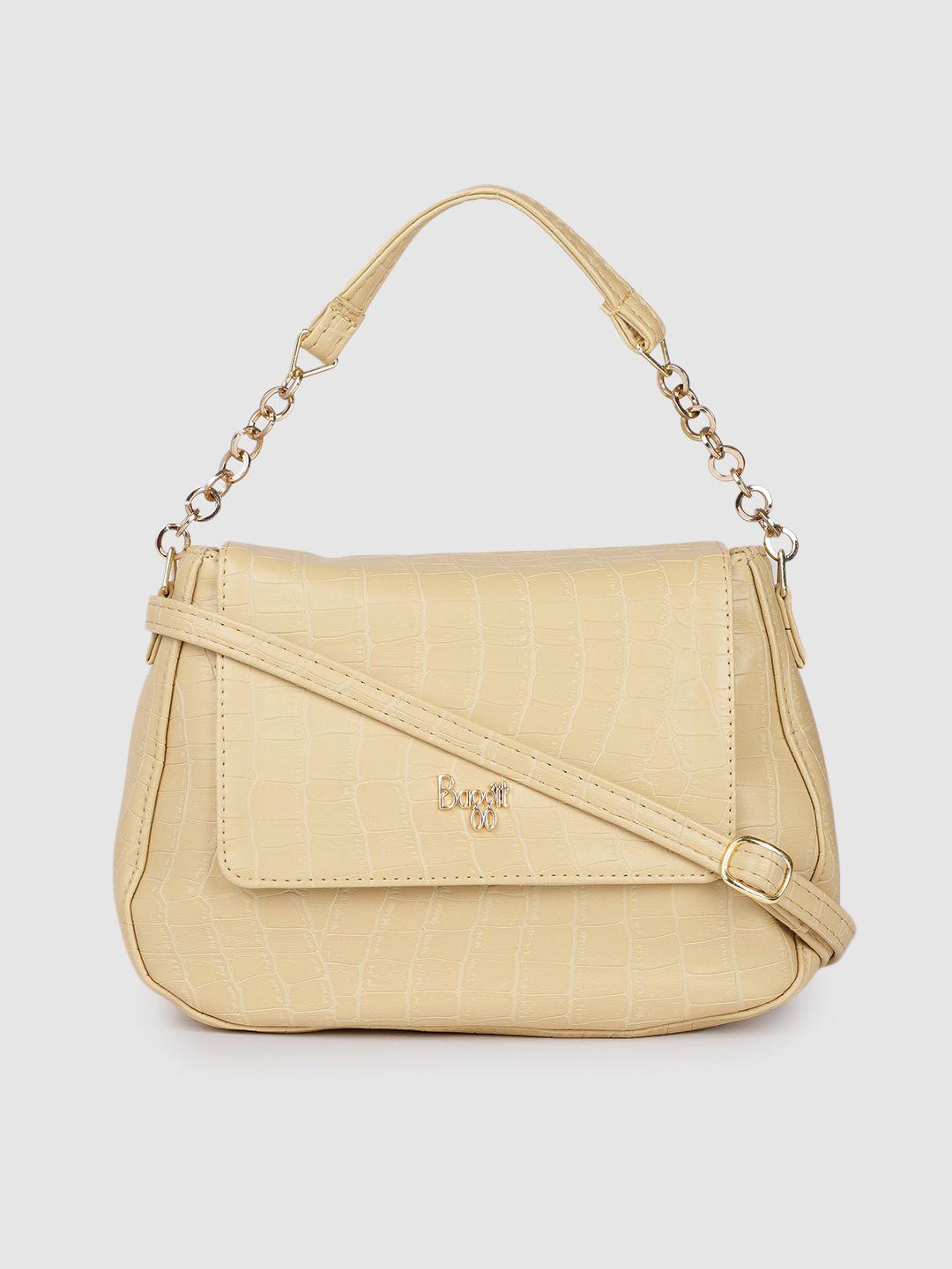 baggit cream-coloured textured satchel