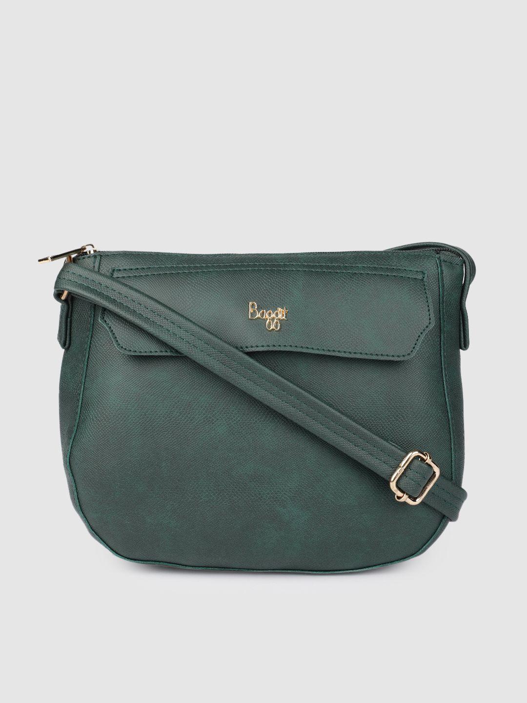 baggit green solid sling bag