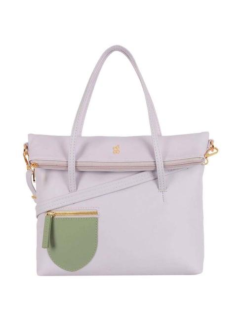 baggit lilac pvc solid tote handbag