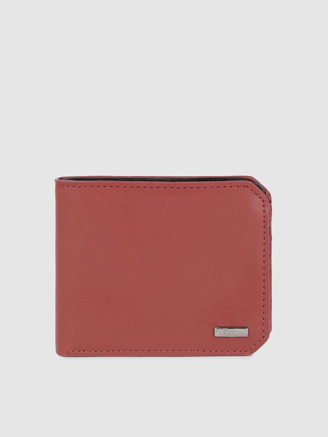 baggit men red solid two fold wallet