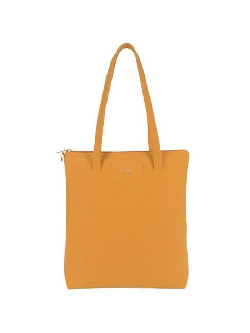 baggit mimosa yellow solid large tote handbag