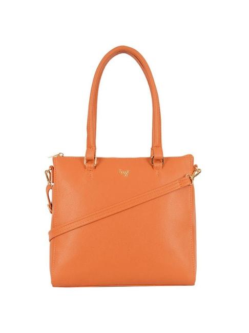 baggit russet orange solid medium tote handbag