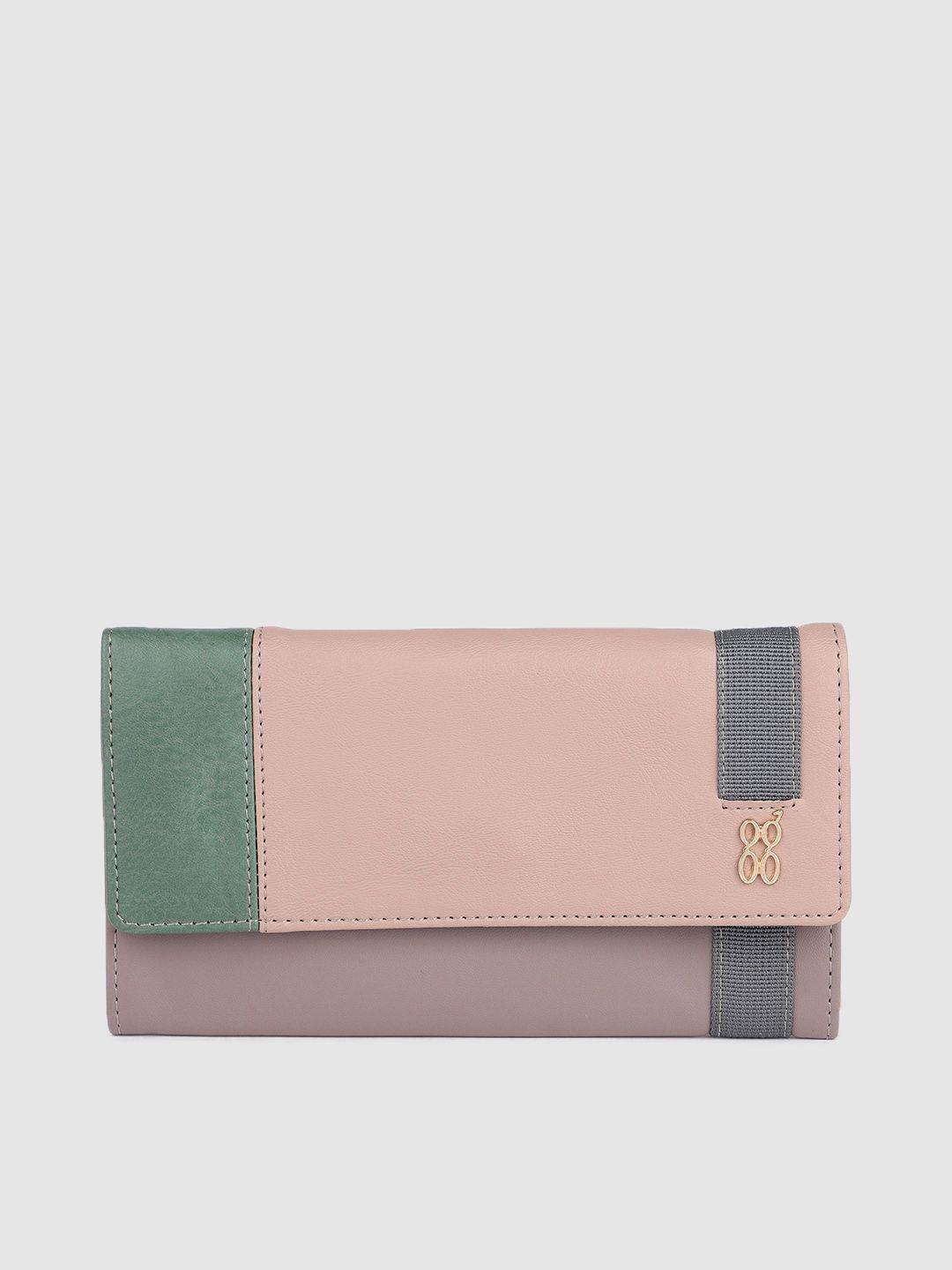 baggit women colourblocked three fold wallet