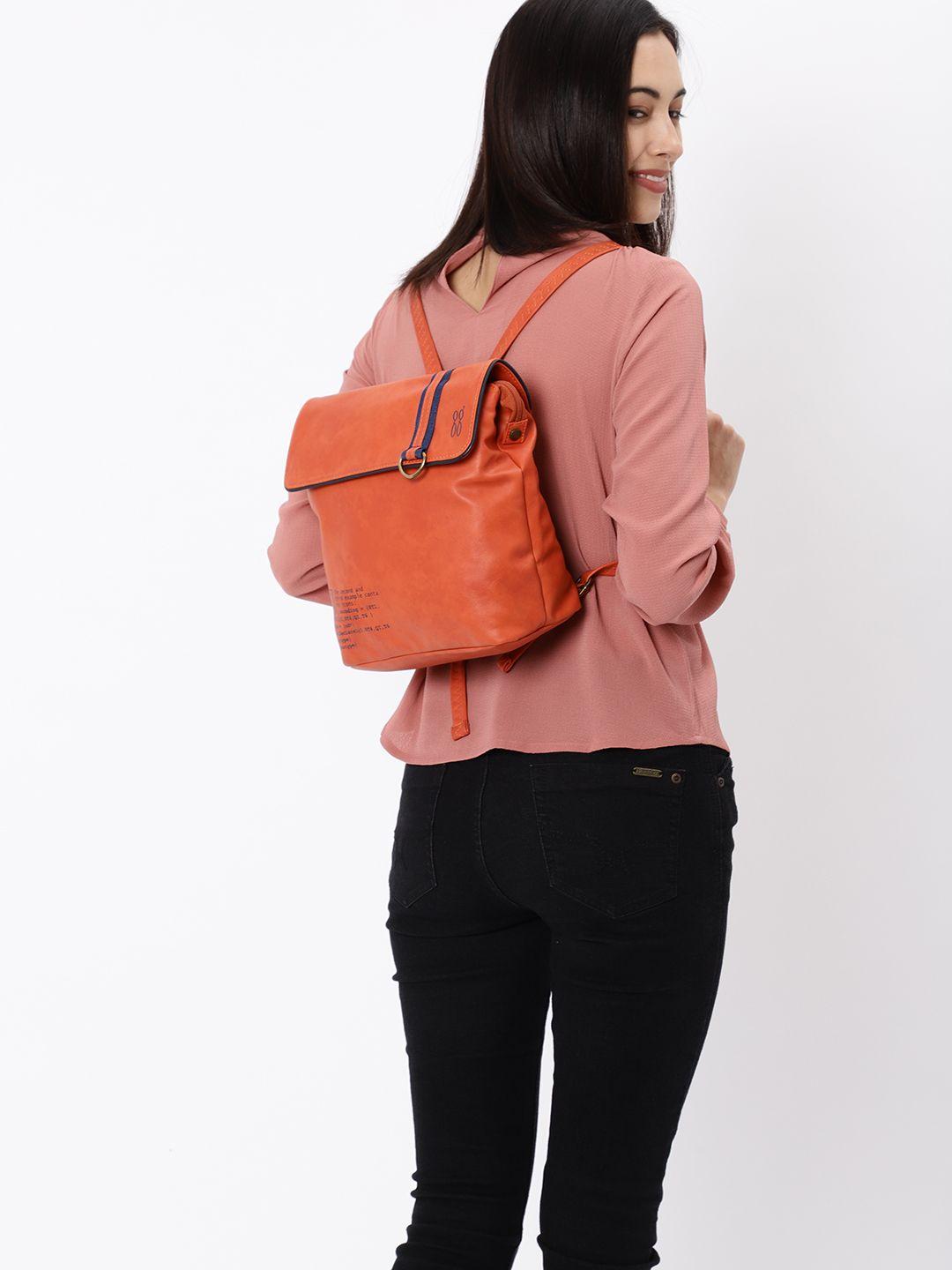 baggit women orange backpack