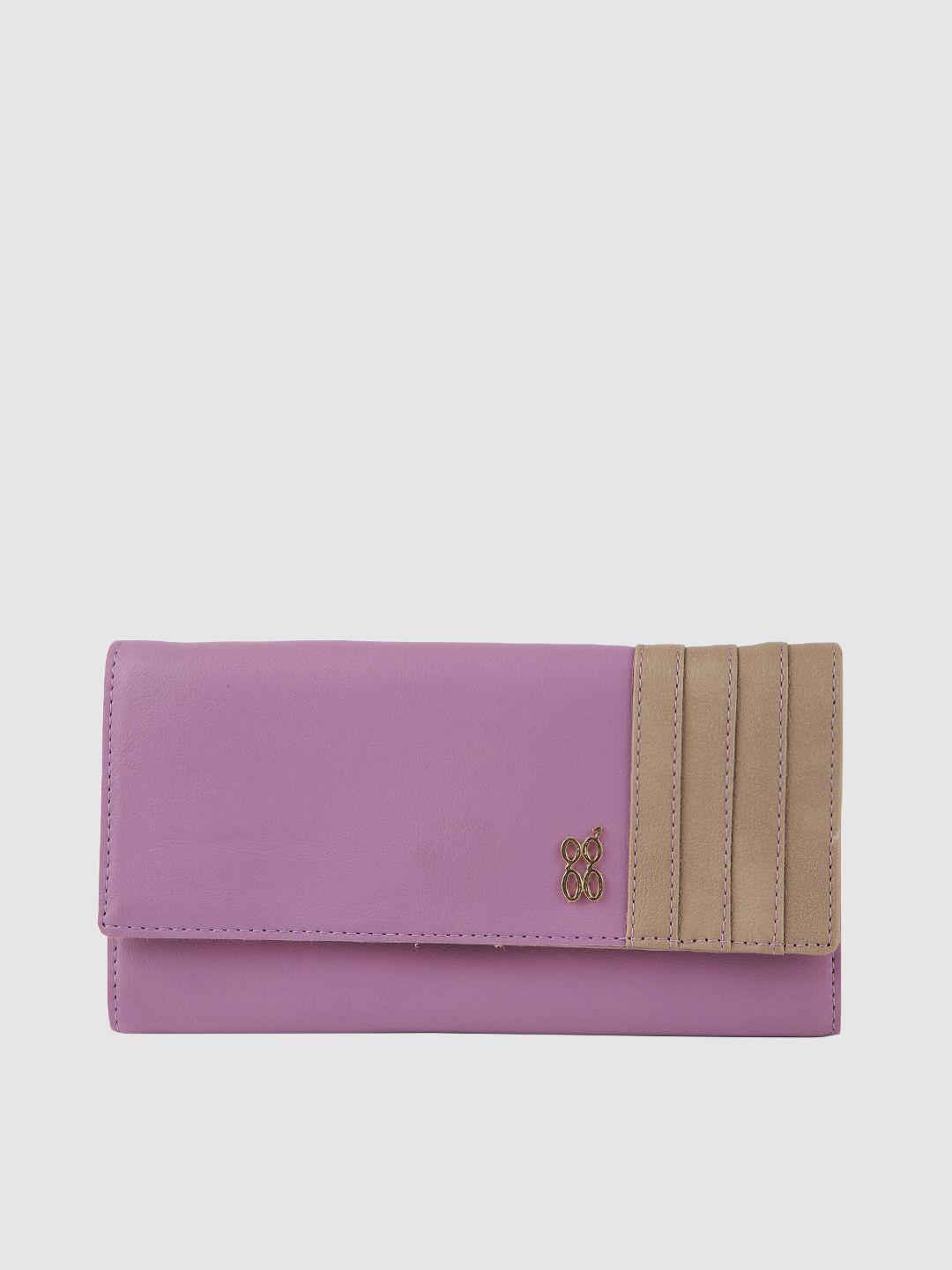 baggit women purple solid two fold wallet