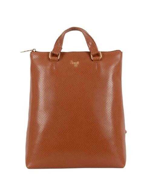 baggit amber brown textured medium backpack