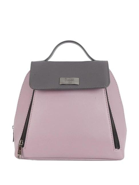 baggit aristo pink pu solid backpack