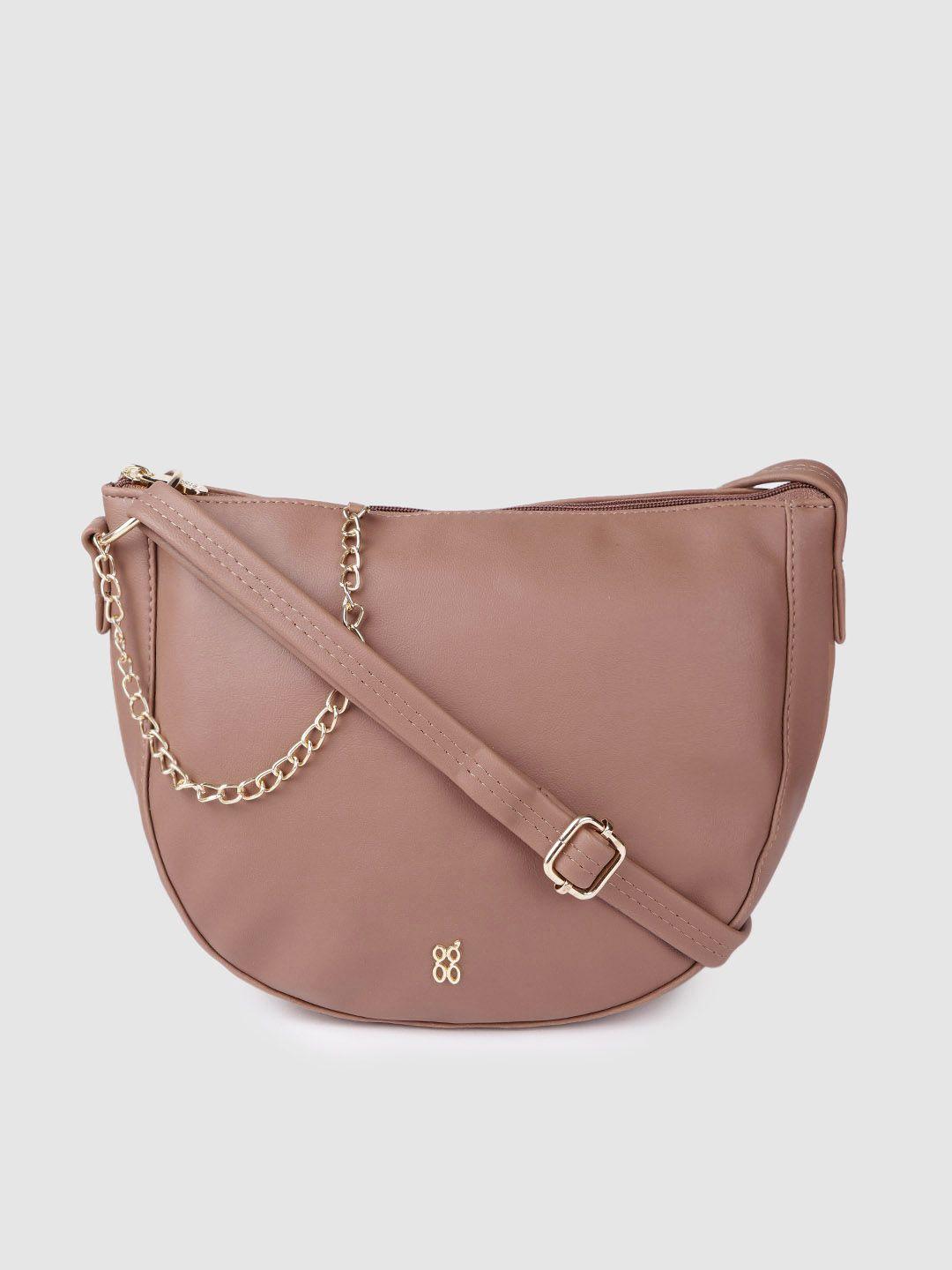 baggit beige solid sling bag