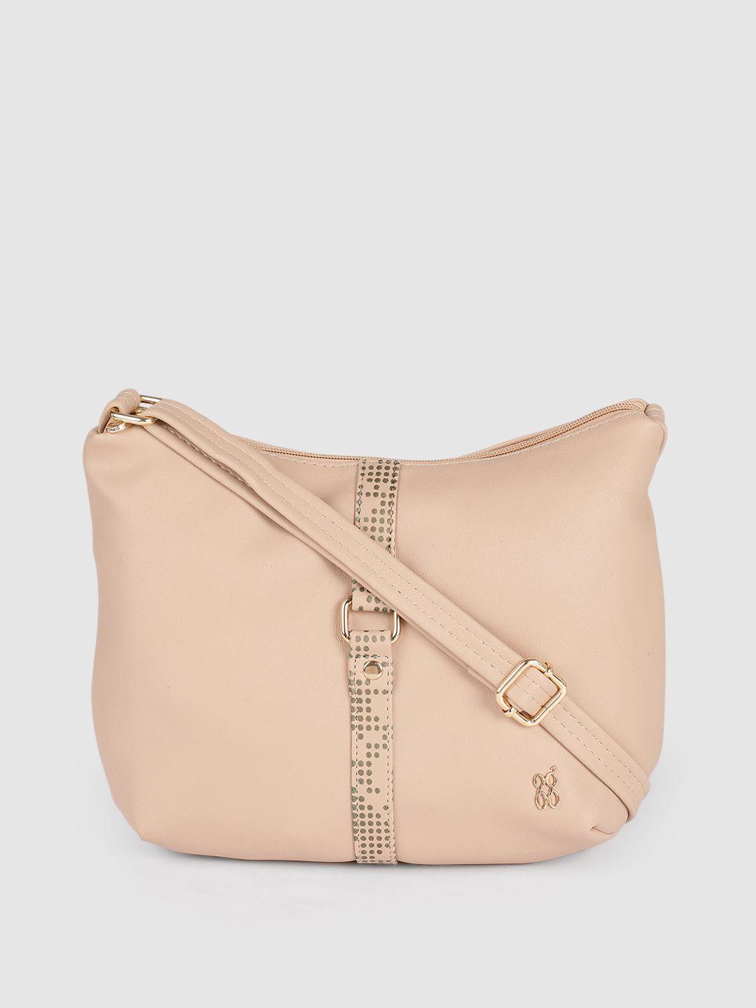 baggit beige structured sling bag