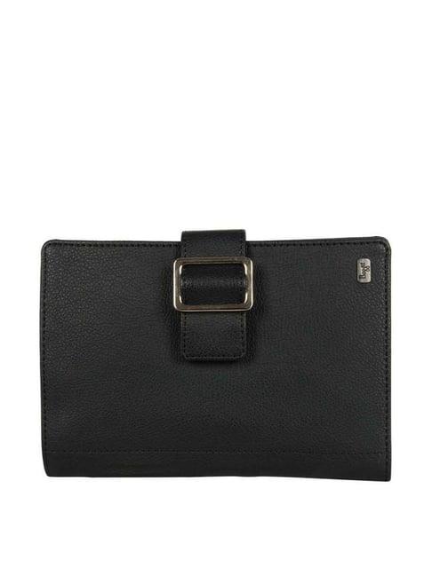 baggit black casual bi-fold wallet for men