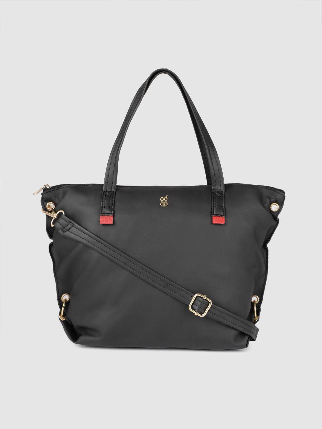 baggit black solid handheld bag