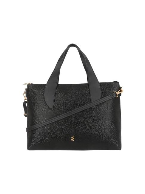 baggit black textured large handbag