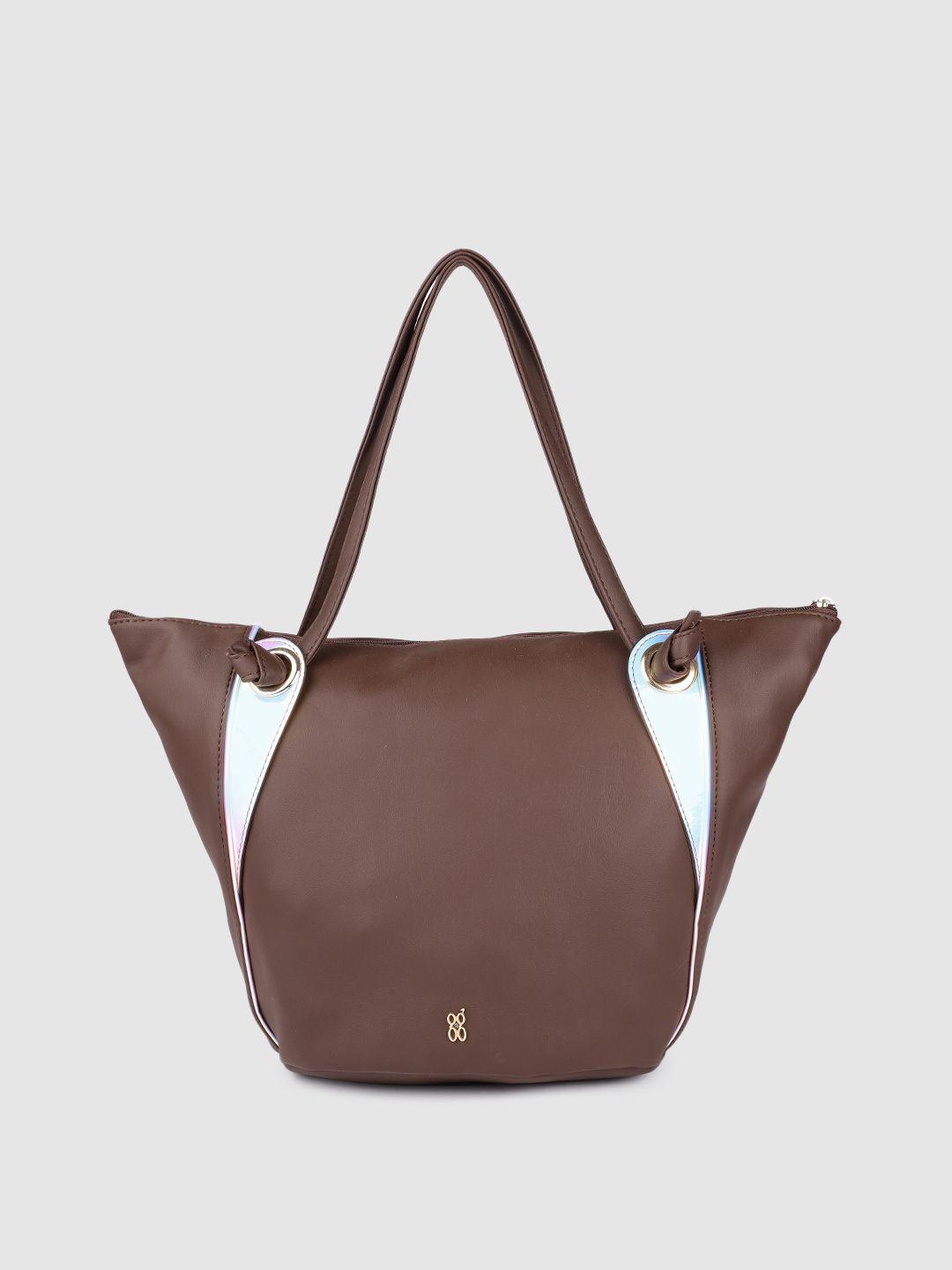 baggit brown solid bucket shoulder bag