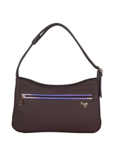 baggit brown solid medium hobo handbag