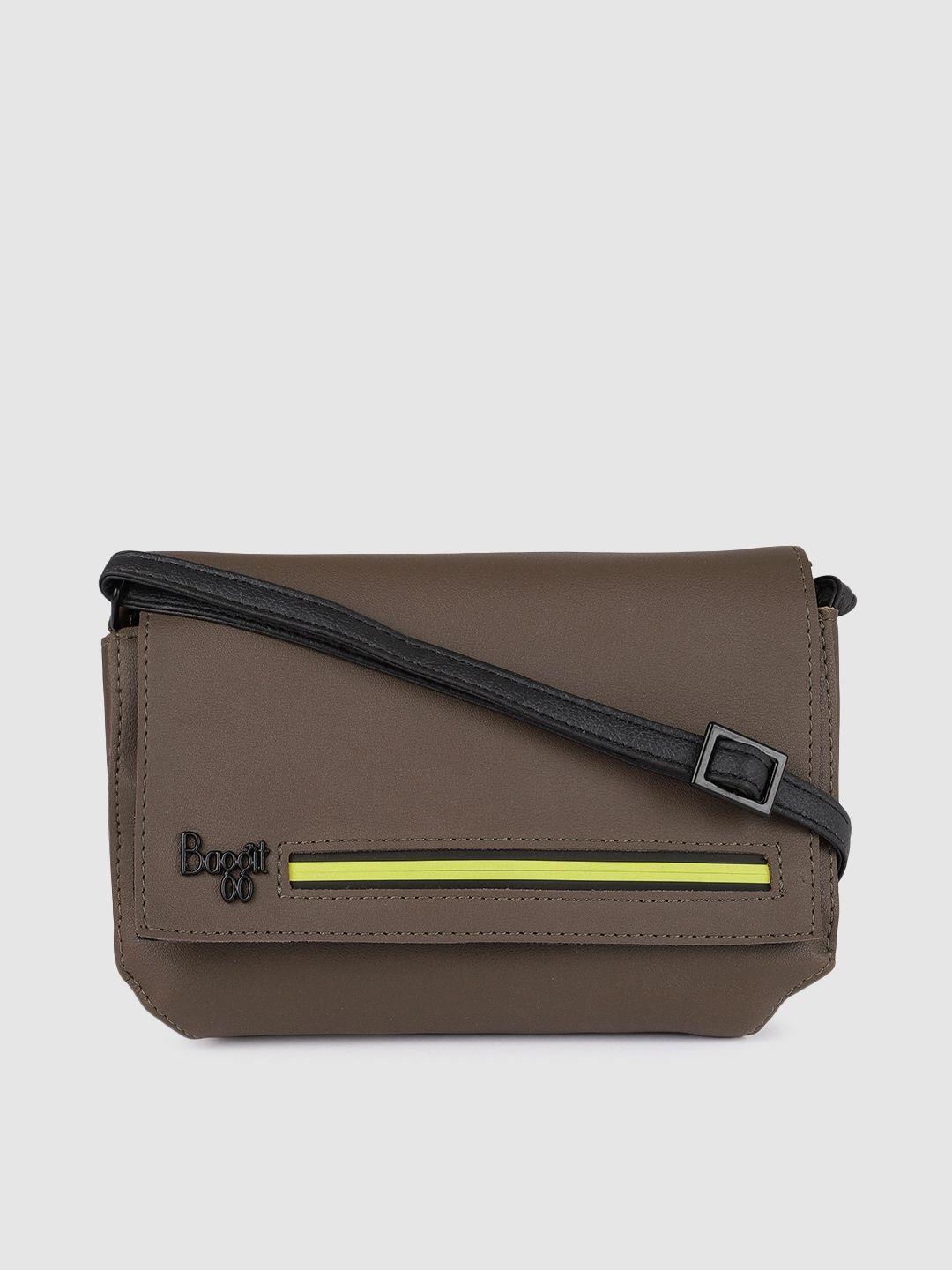 baggit brown solid sling bag