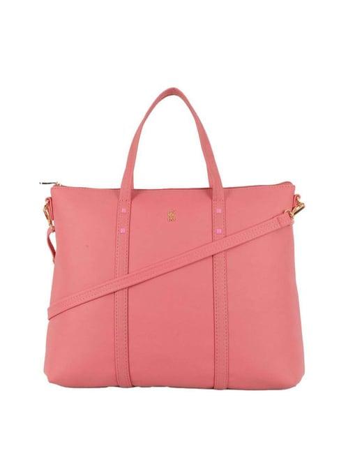 baggit coral pvc solid laptop tote handbag