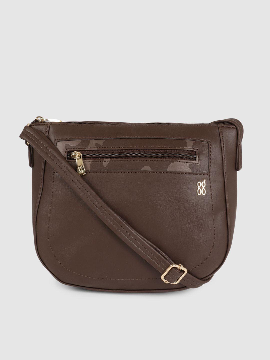 baggit dark brown solid sling bag