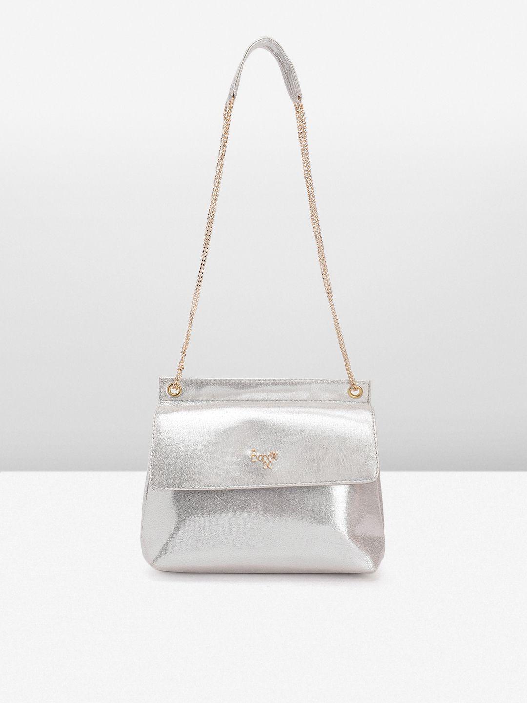 baggit embellished bling & sparkly pu structured shoulder bag