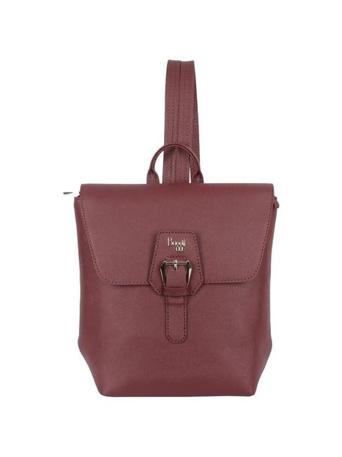 baggit franco valori red pu solid backpack