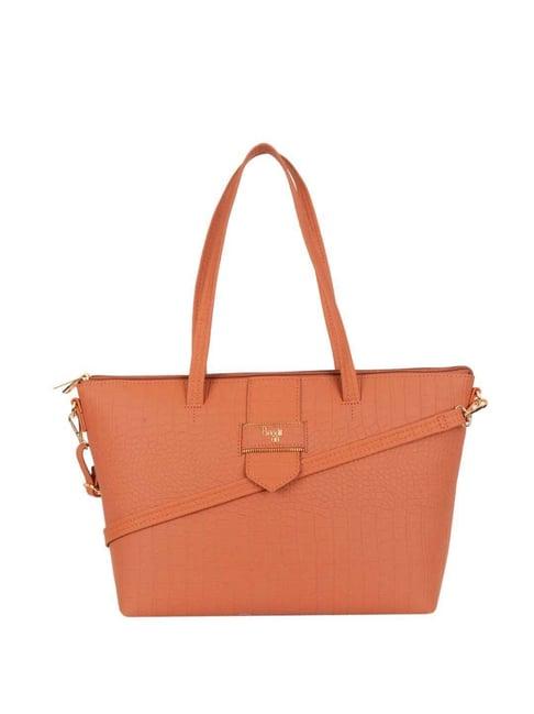 baggit ginger spice pvc textured tote handbag