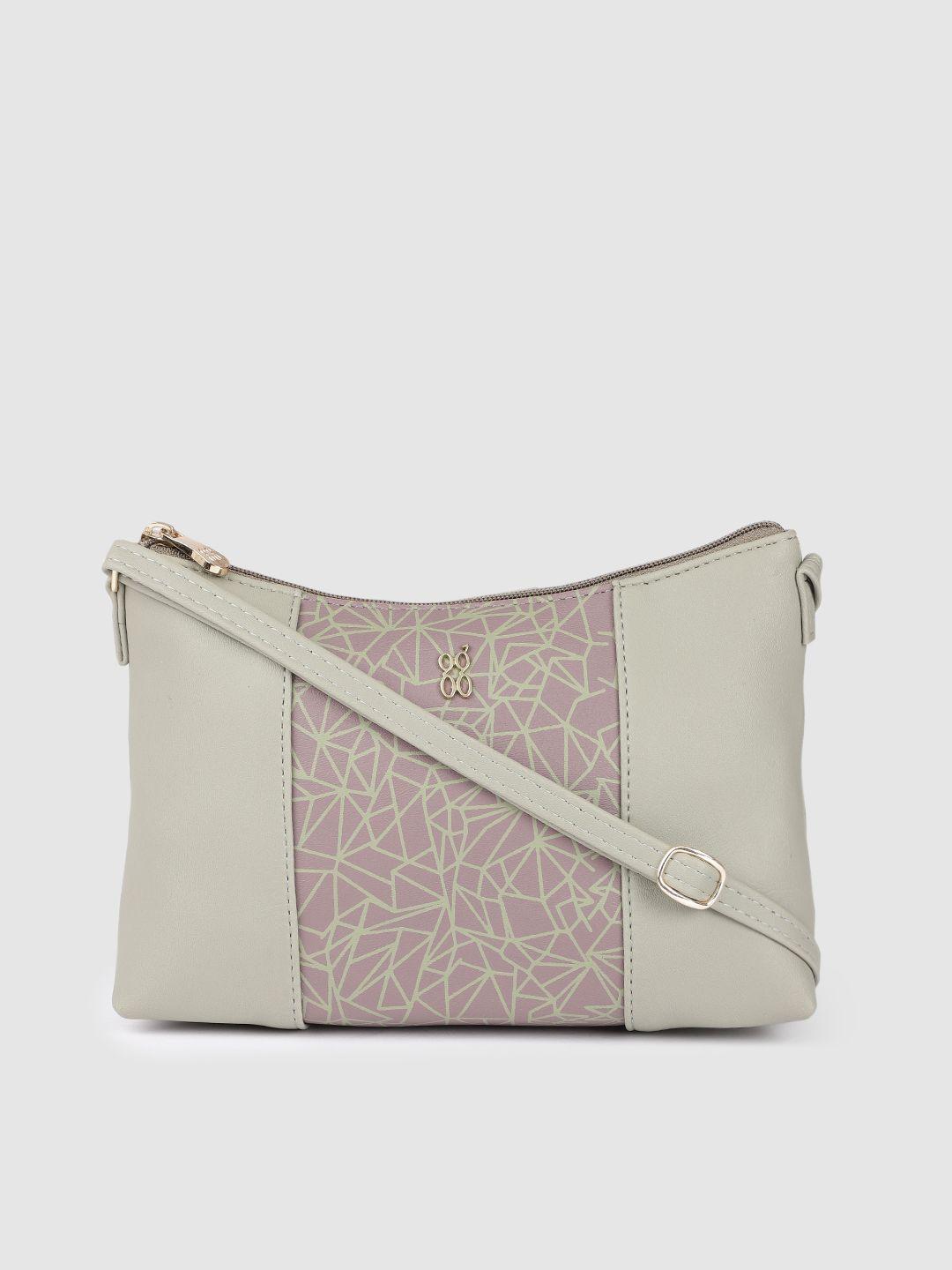 baggit green printed structured sling bag